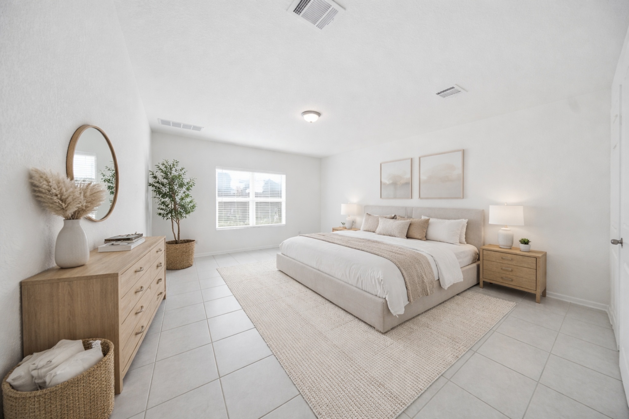 513 Warlander Way Georgetown, TX 78626 - Photo 13 of 35 a spacious bedroom with a bed a couch and dresser with wooden floor