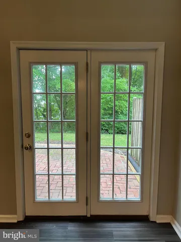 wooden floor with a mirror
