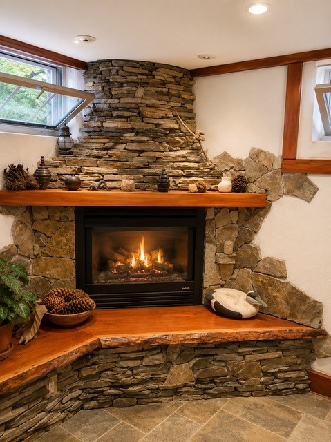 217 4th Street Providence, RI 02906 - Photo 8 of 32 Gas fireplace for warmth and cozy evenings - Lower level