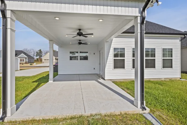 a view of porch with seating space
