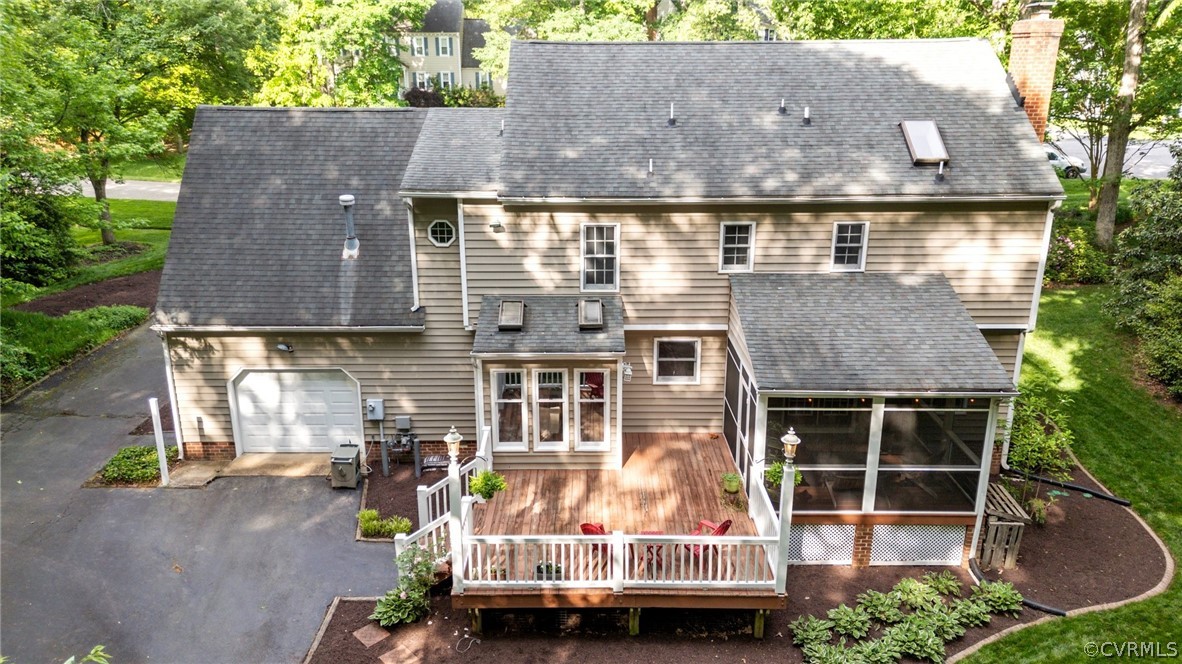 413 Lancey Drive Midlothian, VA 23114 - Photo 35 of 46 an aerial view of a house with swimming pool and wooden fence