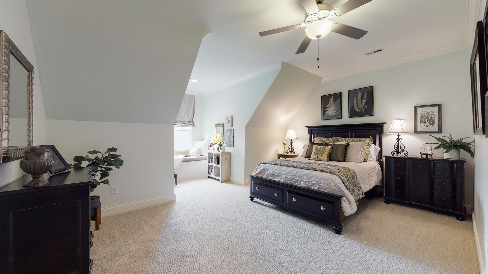 1110 Ridgeway Drive Franklin, TN 37067 - Photo 35 of 48 a spacious bedroom with a bed and a chandelier