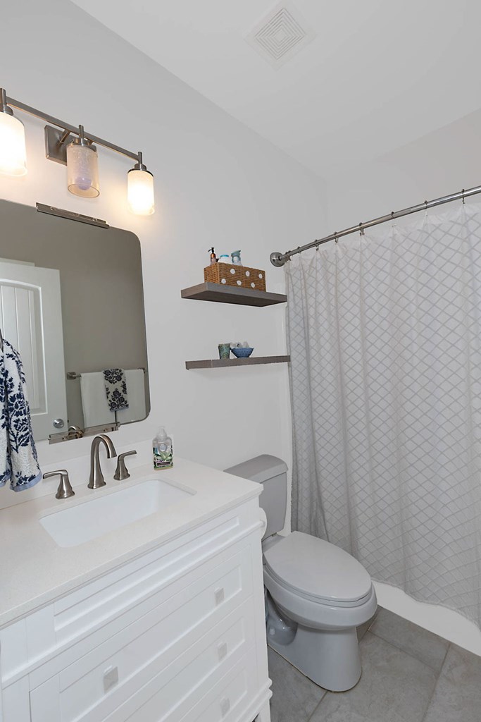 6712 Bridge Way Columbus, GA 31904 - Photo 31 of 36 a bathroom with a sink a toilet and shower curtain