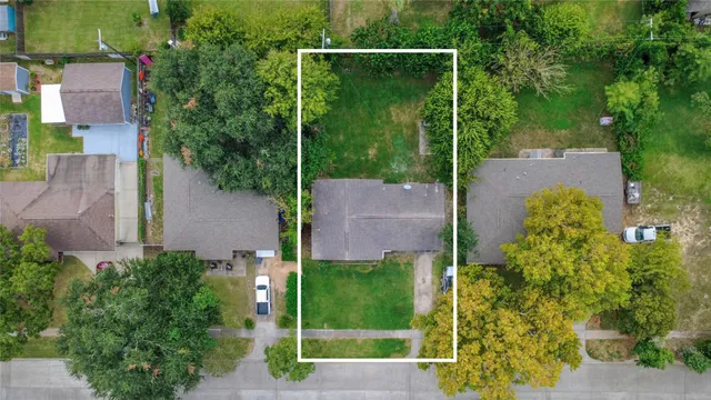 an aerial view of a house