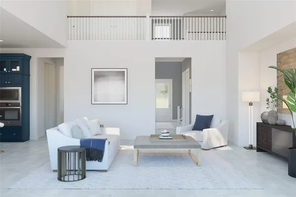 a living room with furniture