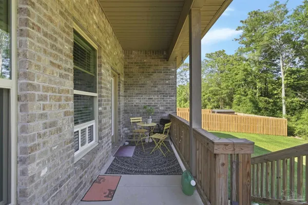 a view of deck with furniture
