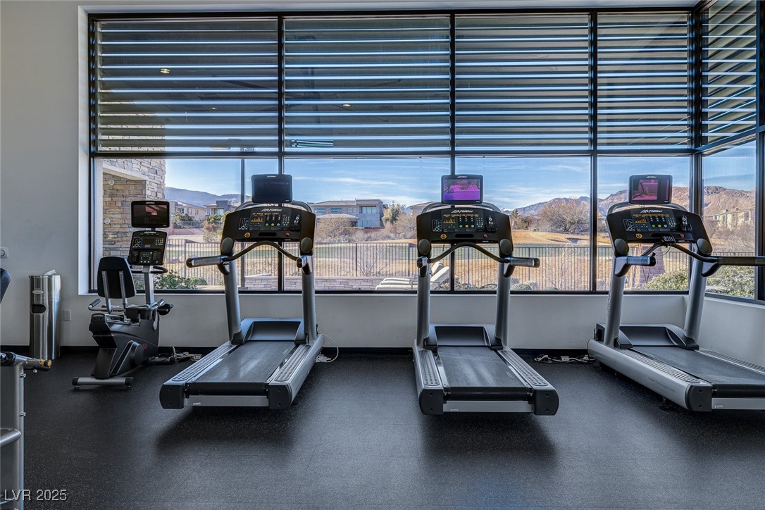 11280 Granite Ridge Drive, Unit 1057 Las Vegas, NV 89135 - Photo 40 of 46 Workout area featuring a mountain view
