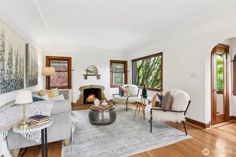 a living room with furniture