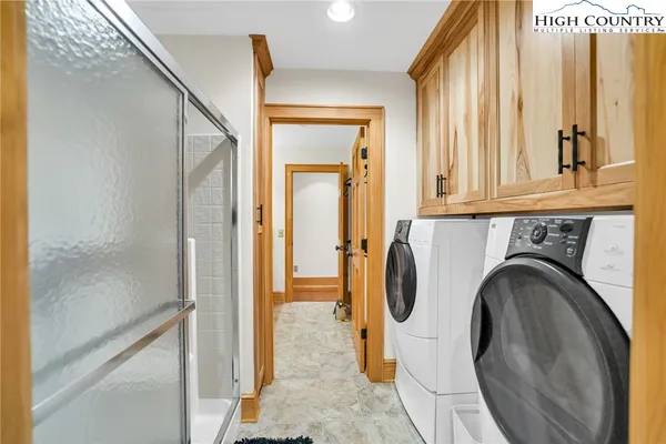 a bathroom with a shower