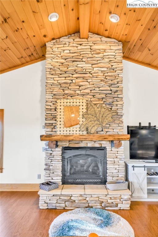 324 Rocky Ridge Lane Glade Valley, NC 28627 - Photo 37 of 43 a living room with fireplace furniture and a flat screen tv
