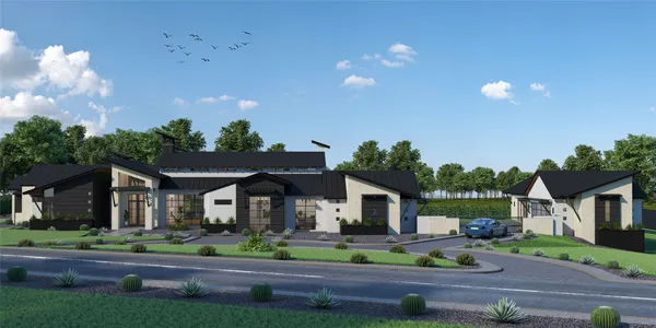 a view of a house with sitting area