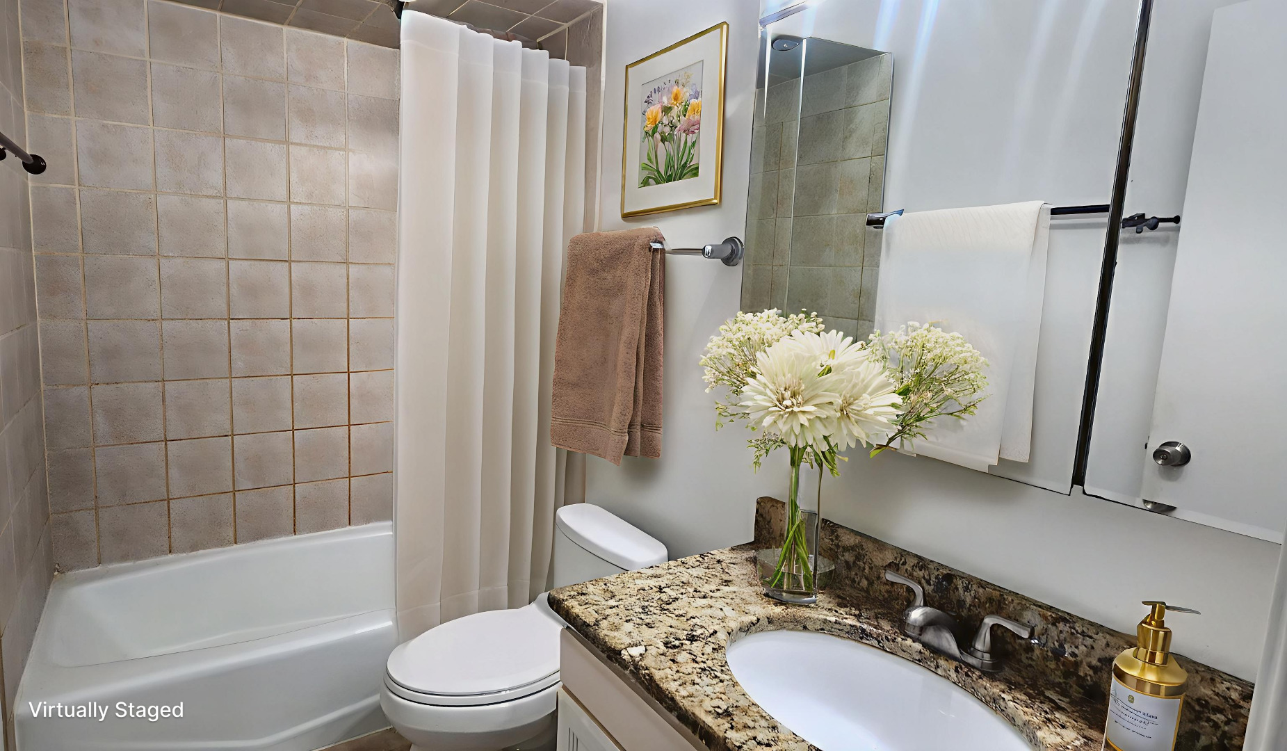 9375 Hamilton Court, Unit E Des Plaines, IL 60016 - Photo 10 of 14 a bathroom with a sink toilet and shower