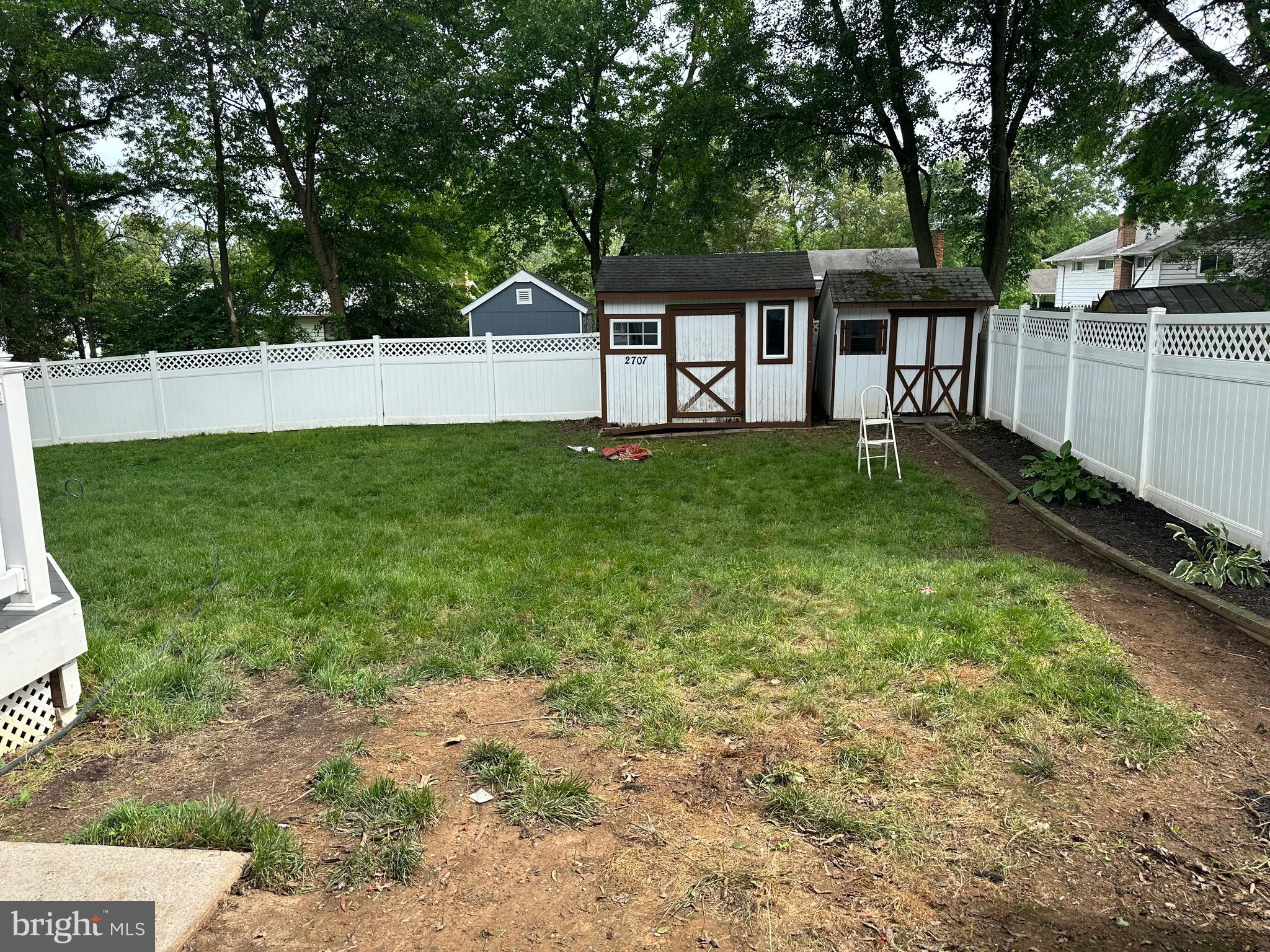 Fenced in backyard
