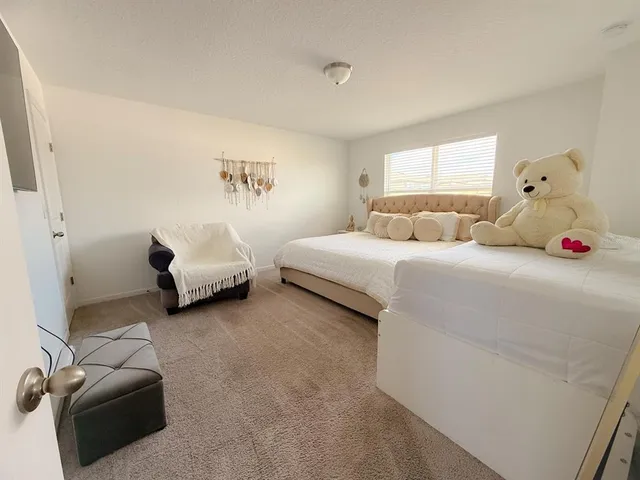 a bedroom with bed and a couch