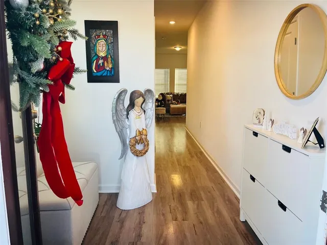 a view of a swimming pool with furniture