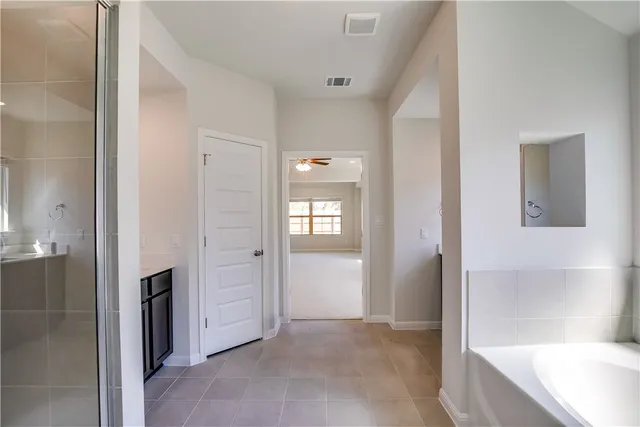 an empty room with a window