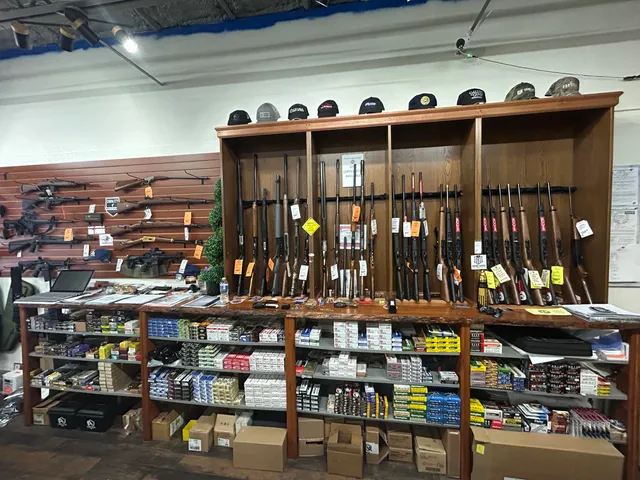 a view of counter in front of retail shop