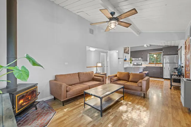 a living room with furniture