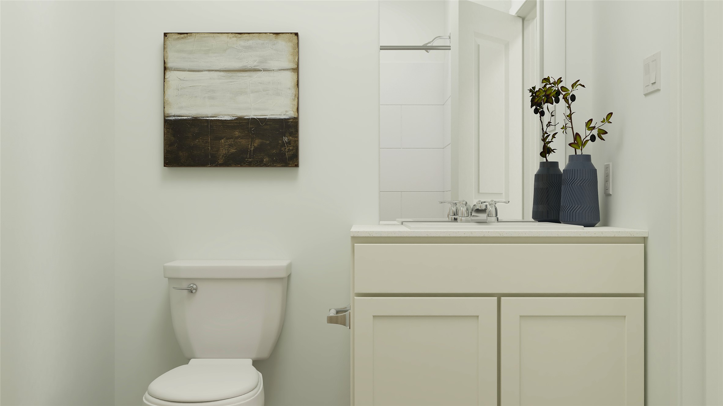 13408 Trumpet Creeper Drive Elgin, TX 78621 - Photo 11 of 32 a bathroom with a toilet sink and mirror