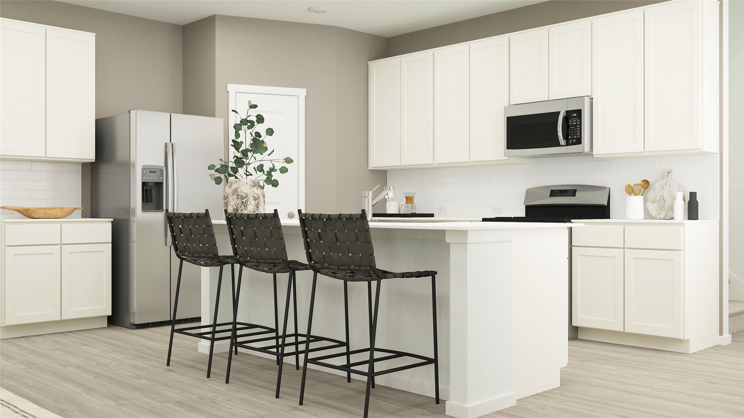 13408 Trumpet Creeper Drive Elgin, TX 78621 - Photo 22 of 32 a kitchen with a dining table chairs and refrigerator