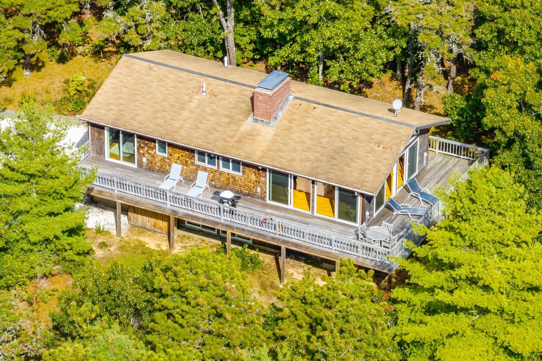 19 Avery Way Truro, MA 02666 - Photo 2 of 50 aerial view of a house with swimming pool
