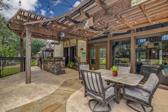 a view of a backyard with a deck