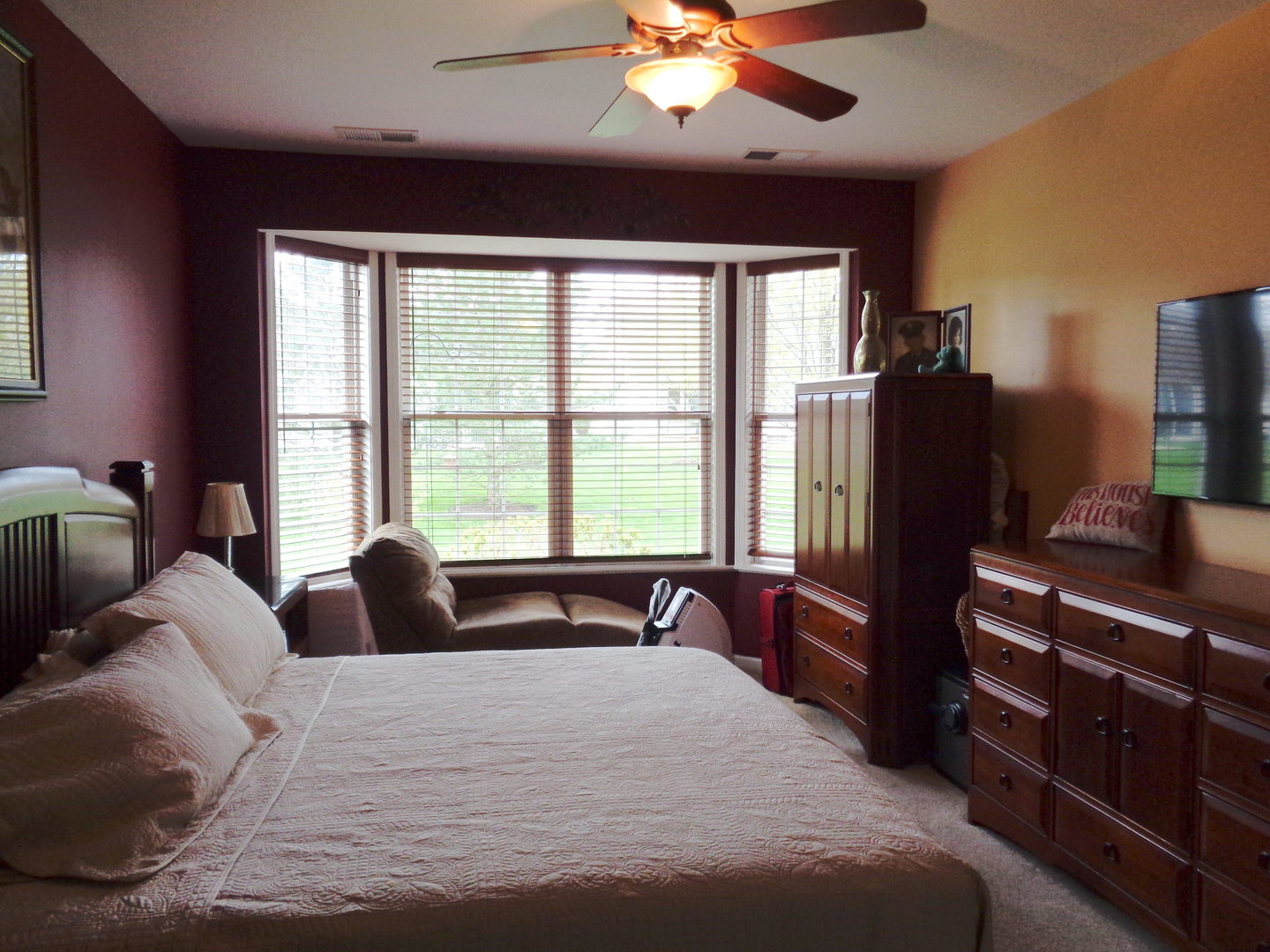 2521 Rolling Ridge Elgin, IL 60124 - Photo 9 of 16 a bedroom with a bed flat screen tv and a large window