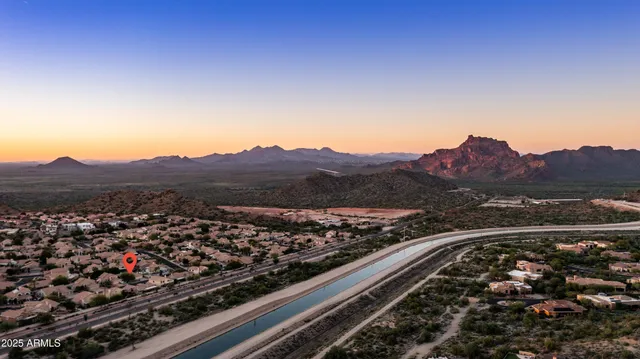 a outdoor view with a sitting space