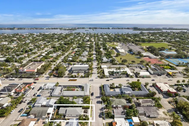 an aerial view of a city