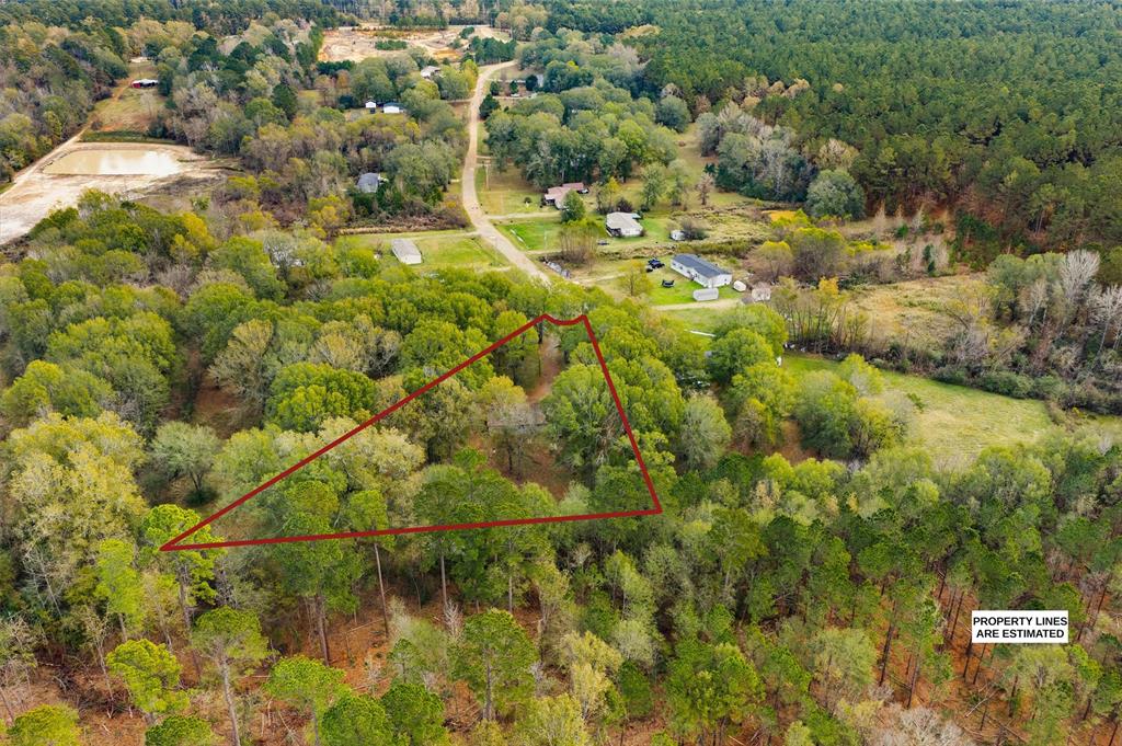 334 Destiny Lane Keatchie, LA 71046 - Photo 29 of 29 Aerial view of property and surrounding area featuring a forest and property boundaries highlighted