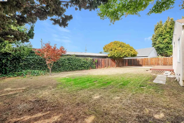 a view of a backyard with a garden