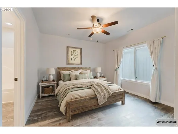 a view of a balcony with a potted plants