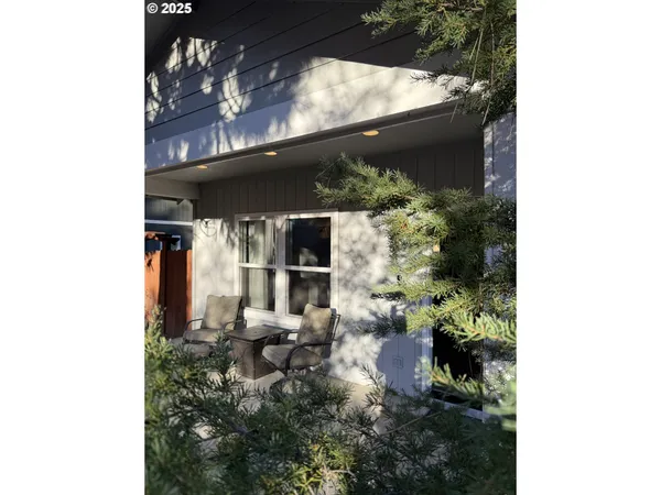 a backyard of a house with lots of green space