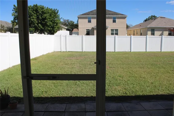 a view of a back yard of the house