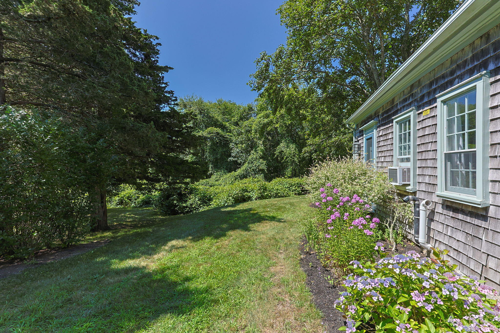 591 Crowell Road North Chatham, MA 02633 - Photo 50 of 58 a view of a garden with plants and large trees