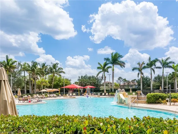 a view of a tennis court with a basket ball poll