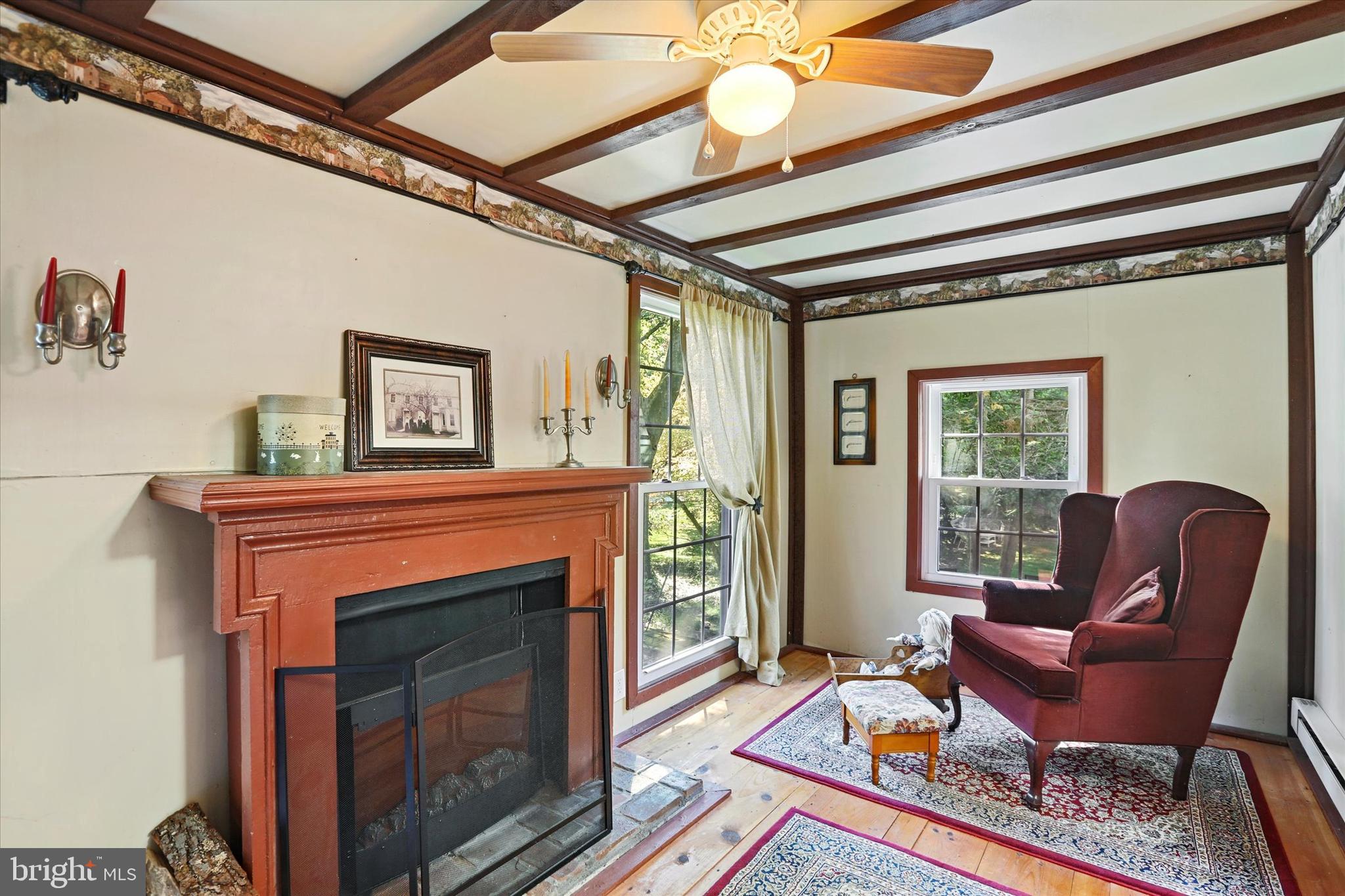 1469 River Road New Hope, PA 18938 - Photo 6 of 31 Den with Electric Fireplace