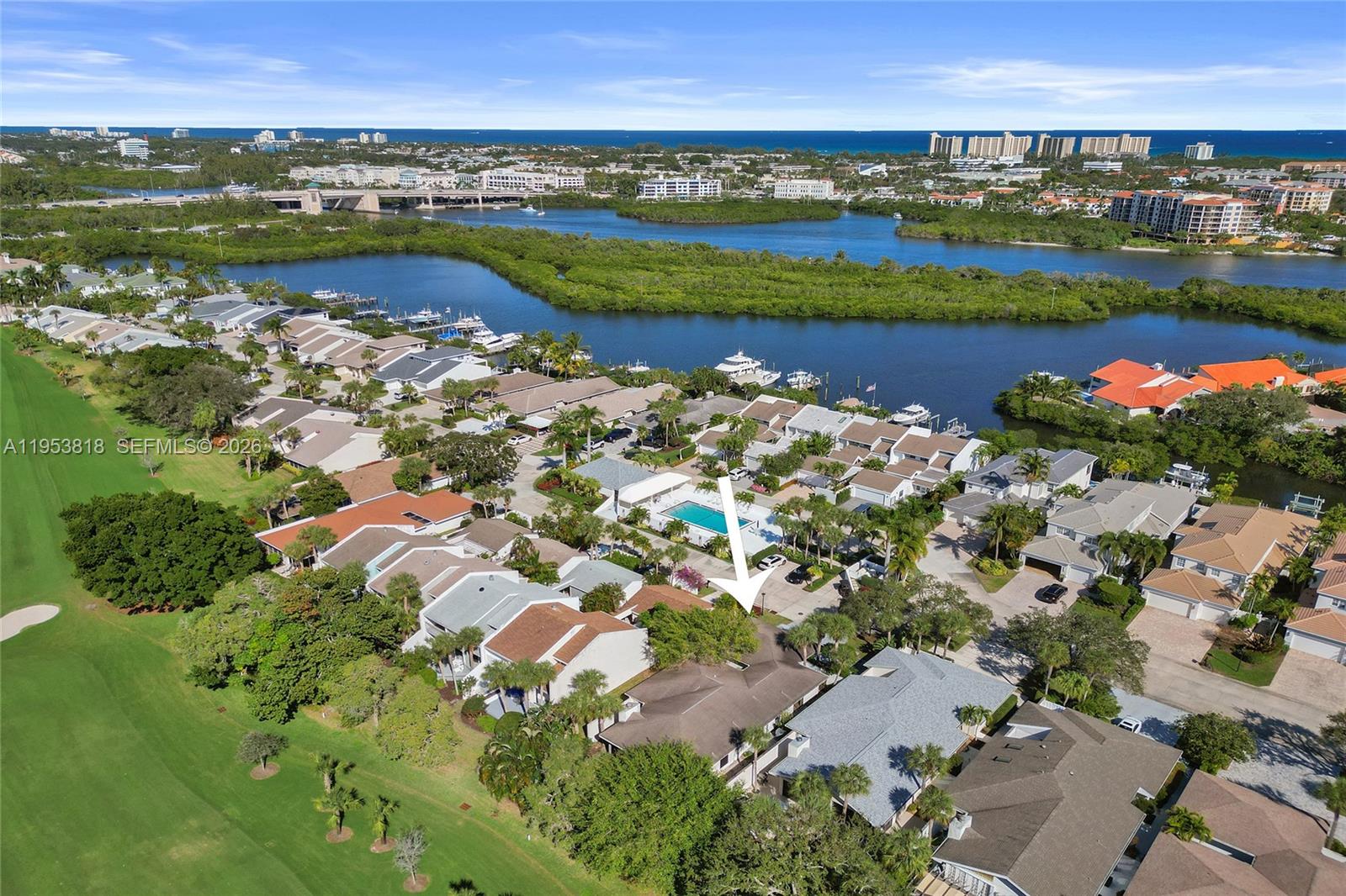 17115 Bay Street Jupiter, FL 33477 - Photo 57 of 73 an aerial view of a city and lake view