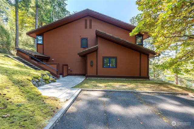 a view of a backyard of a house
