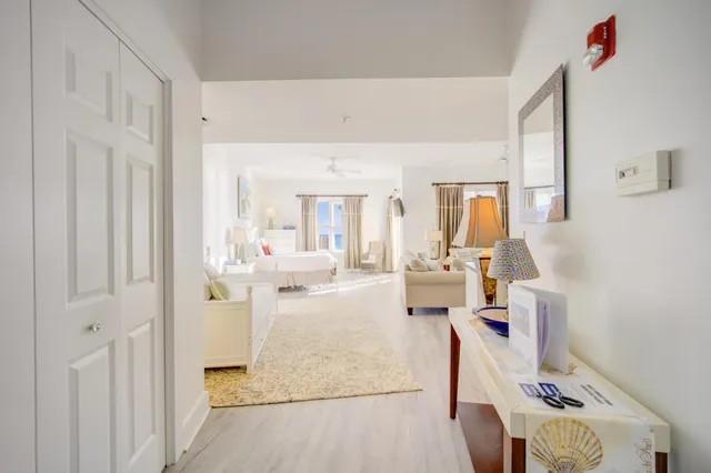 a living room with furniture and a couch