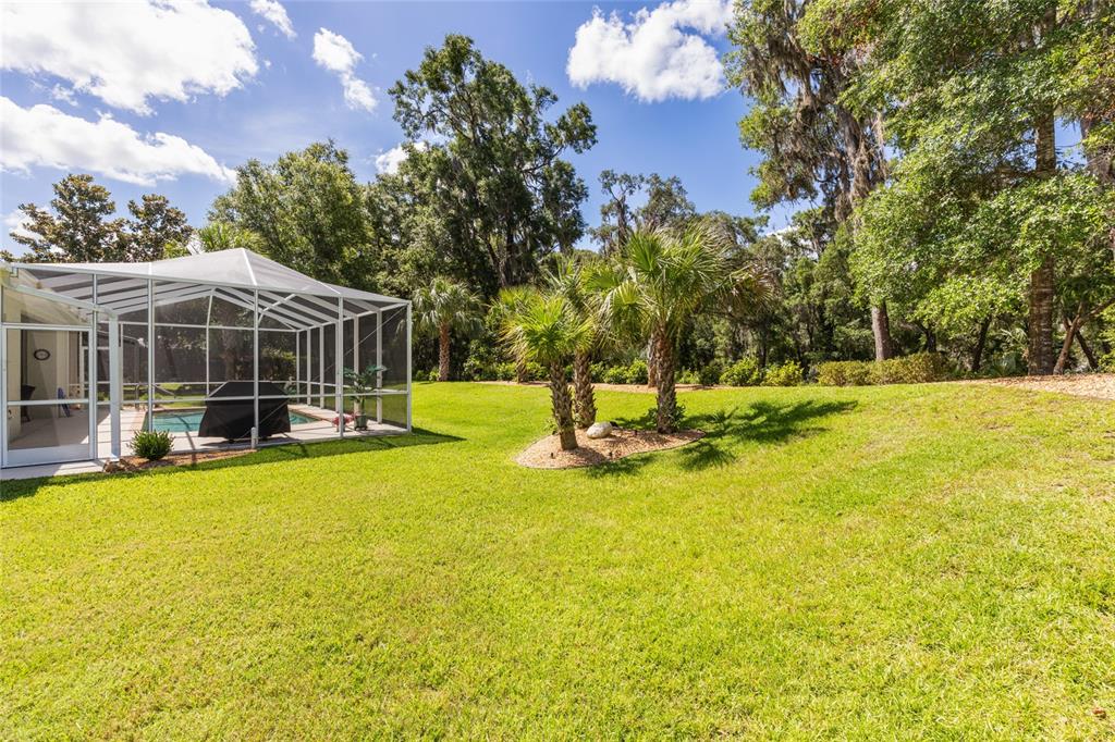 19639 Southwest 77th Loop Dunnellon, FL 34432 - Photo 51 of 59 a view of a swimming pool with lawn chairs under an umbrella
