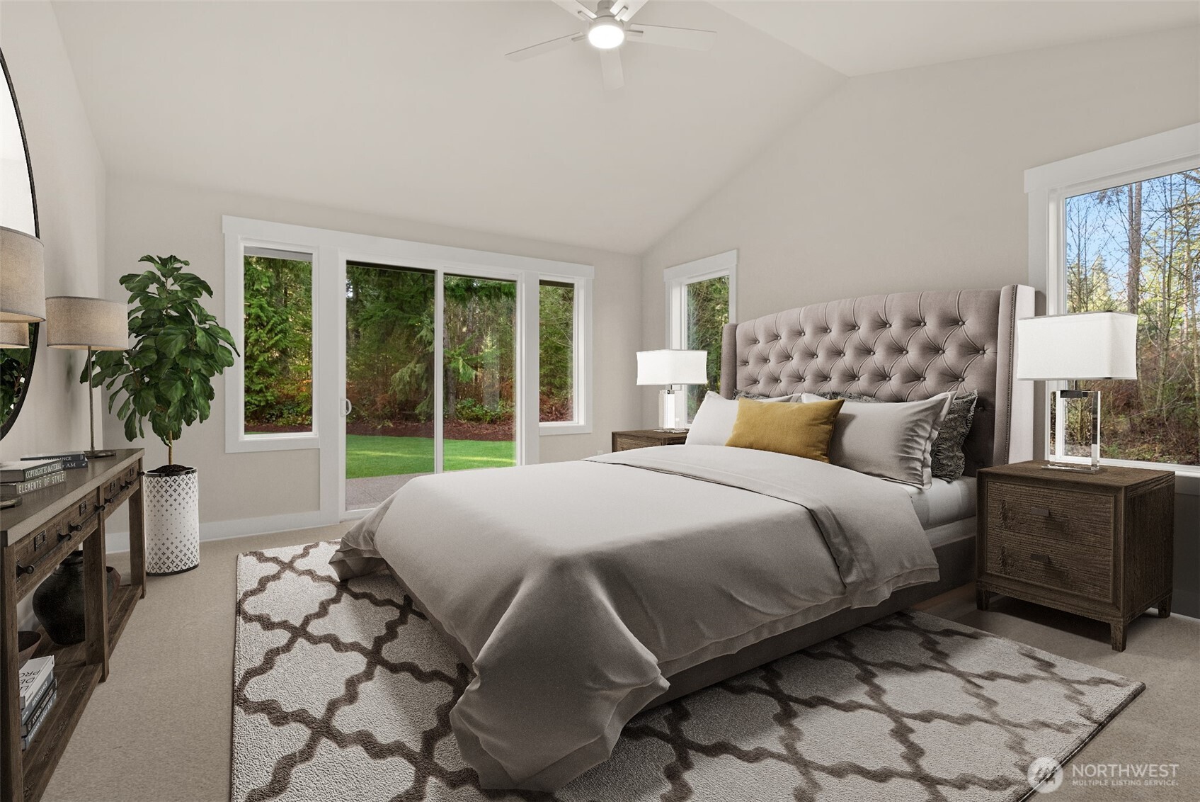 3303 107th Avenue Southwest Olympia, WA 98512 - Photo 16 of 37 a bedroom with a large bed and a flat tv screen