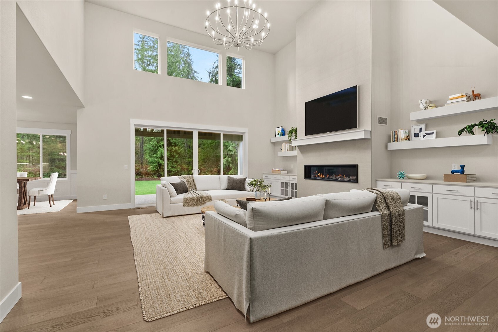 3303 107th Avenue Southwest Olympia, WA 98512 - Photo 10 of 37 a living room with furniture and a fireplace