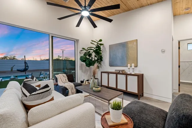 a living room with furniture