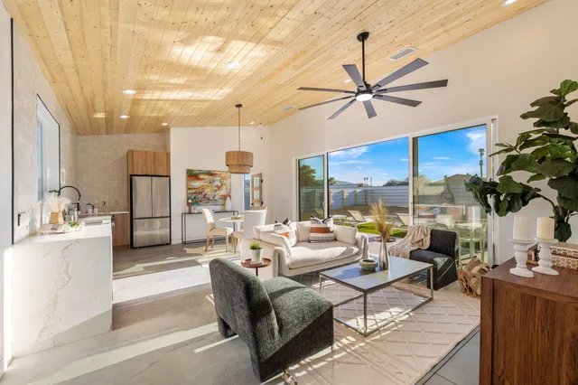 a living room with furniture