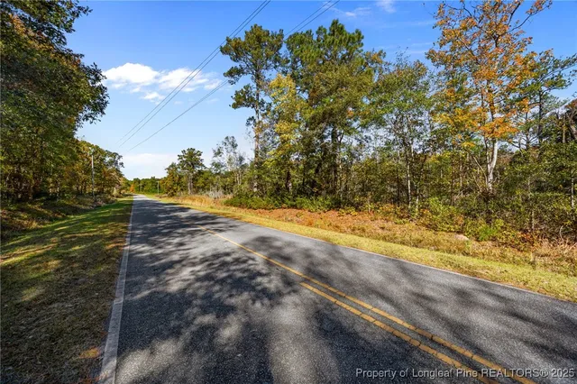 a view of a city with lush green forest