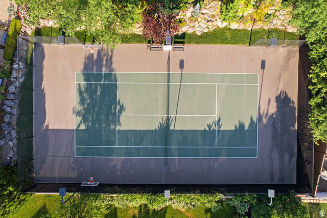 12308 Mariah Circle Draper, UT 84020 - Photo 164 of 293 Multi-sport court featuring a tennis court with two-tone green surfacing and white lines