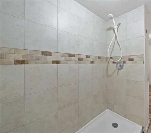 a bathroom with a shower