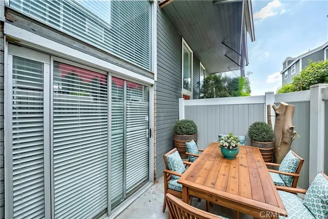 a outdoor space with sitting area