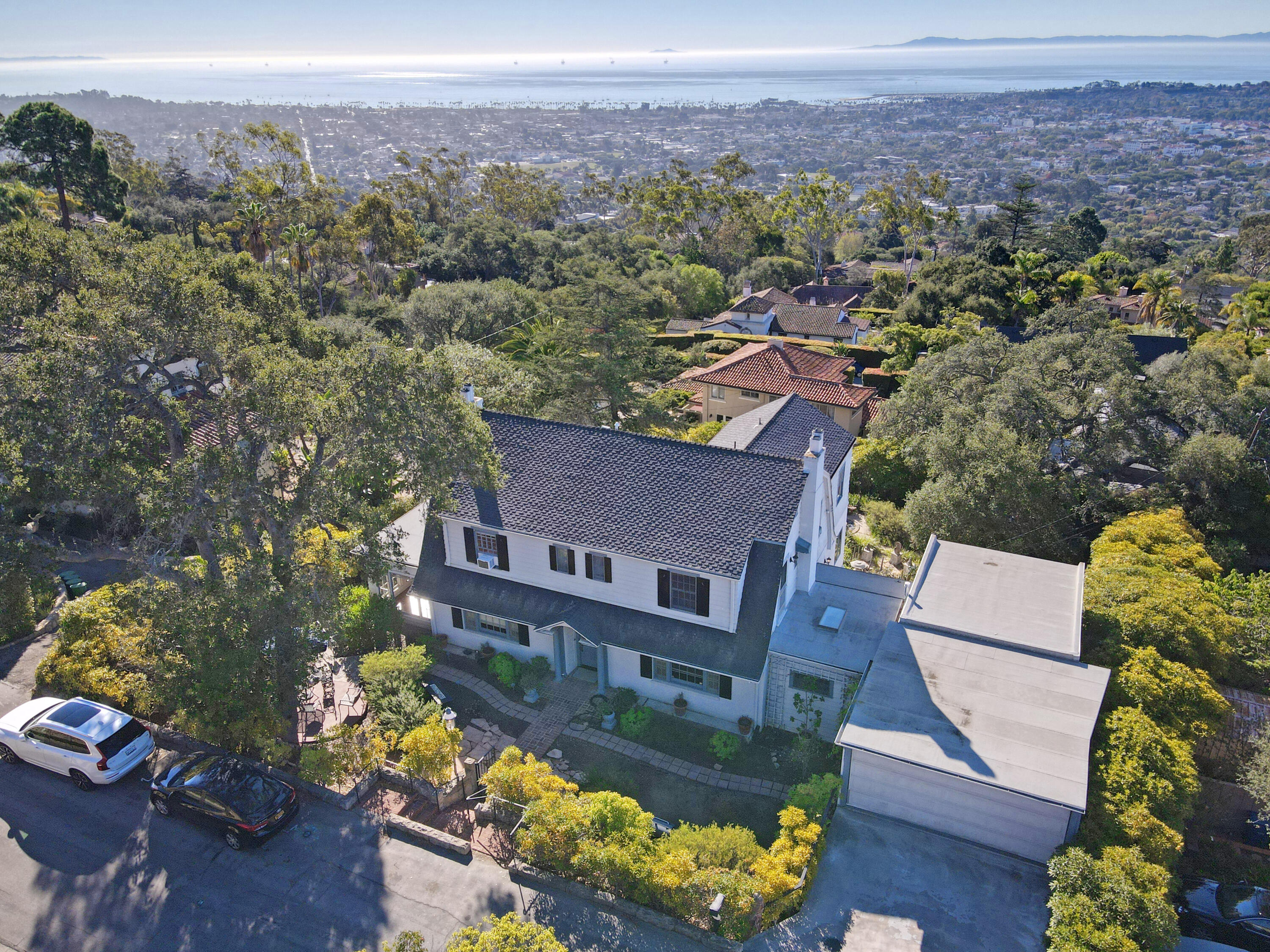 1713 Lasuen Road Santa Barbara, CA 93103 - Photo 2 of 20 an aerial view of a house with a garden